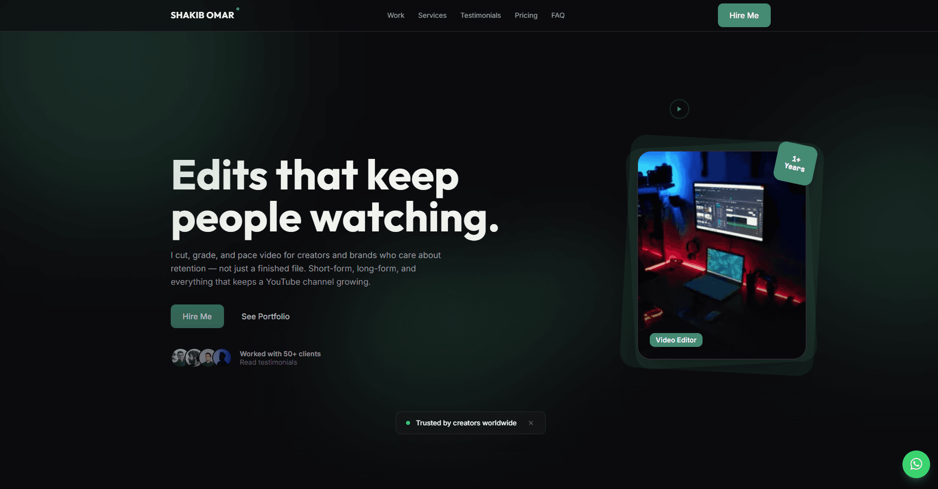 Shakib Omar video editor portfolio and retention-first creative showcase